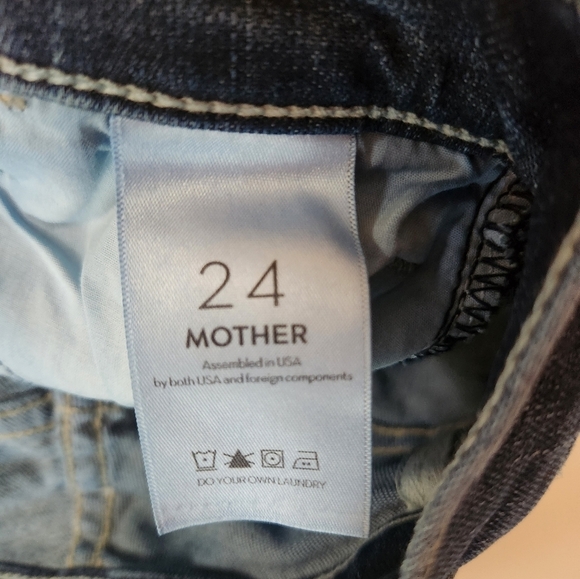 Mother The Hustler Ankle Fray Jeans Dark Wash Womens Size 24/0 High Rise - Picture 6 of 10